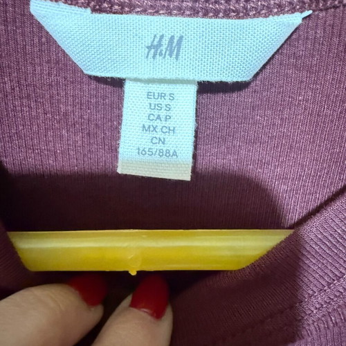 H&M Ribbed Bordeaux Blouse New, Size S
