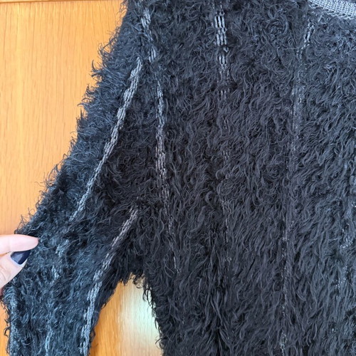 Knitted sweater new with silver thread, black
