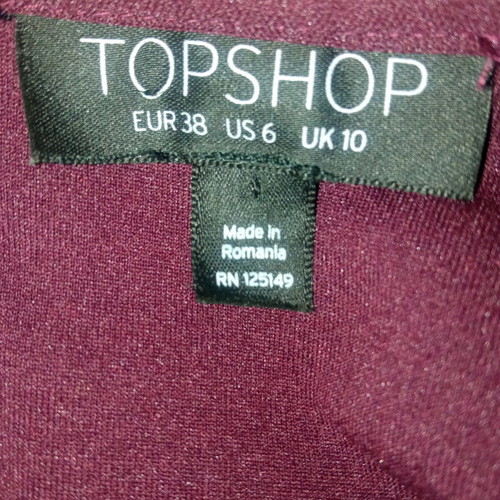 Short lace top like new, bordeaux color, size S,M