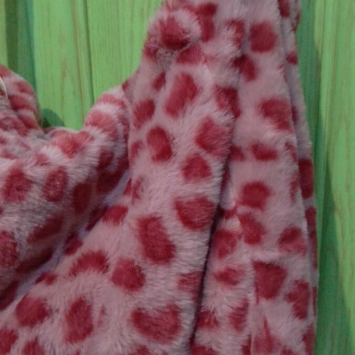 Shoulder bag with pink leopard faux fur new with zipper