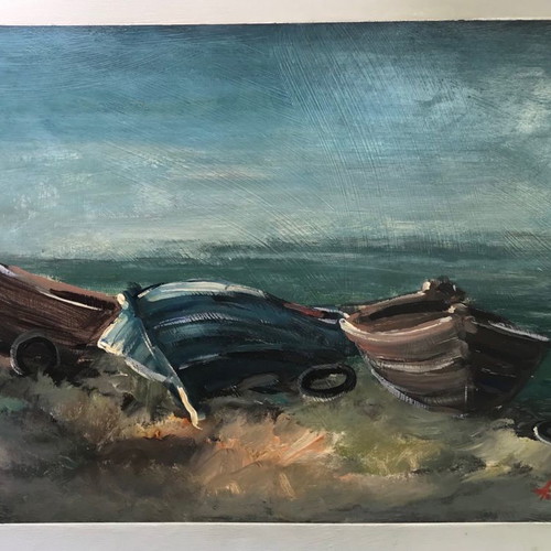A. Mylonas painting like new, oil on wood 30x50