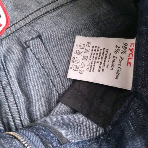Cycle black denim pants with blue details like new, size M