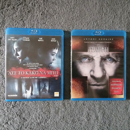 Blu-Ray movies used, 2 pieces with Greek subtitles