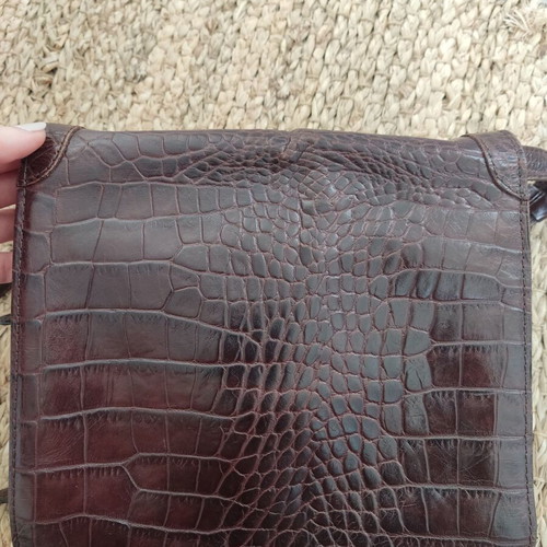 Massimo Dutti leather brown crossbody bag used, Retro Vintage Classic