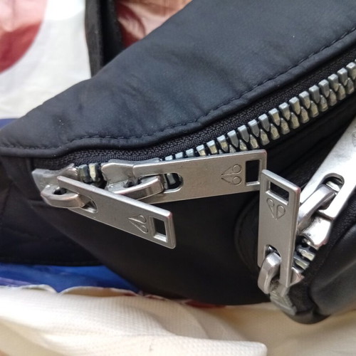 Moose Knuckles black leather hipbag crossbody bag