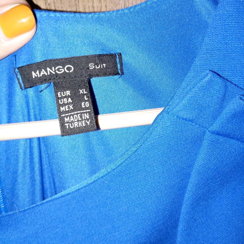 Blue royal draped sleeveless short dress Mango used, size XL