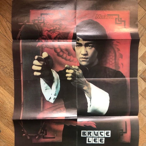 Aris and Bruce Lee poster collectible, retro, like new