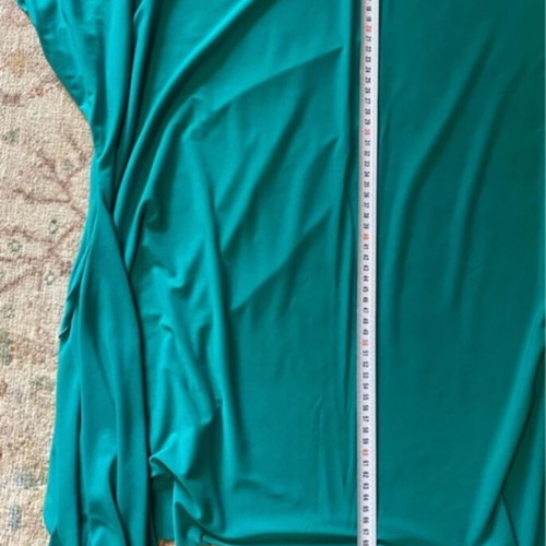 Green emerald asymmetric blouse like new, viscose, size large-xl