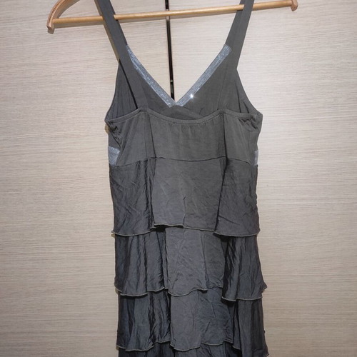Mini evening dress khaki to gray with sequins, like new, size M
