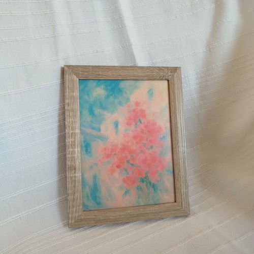 Bougainvillea Breeze Mediterranean Wall Art 15x20 cm in Wooden Frame new