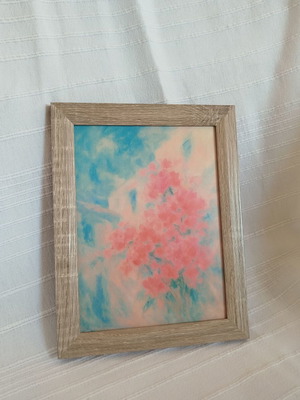 Bougainvillea Breeze Mediterranean Wall Art 15x20 cm in Wooden Frame new