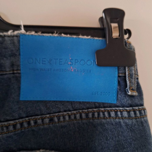 One Teaspoon denim pants like new, size 26, blue with pink