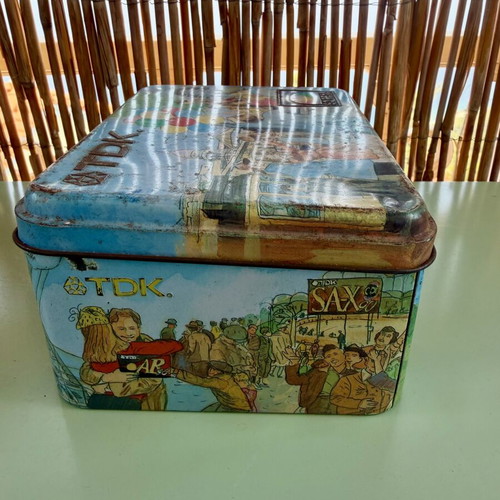 Vintage TDK metal collectible box used from 1990s