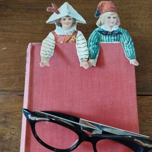 German retro style bookmarks with embossed chromolithograph children figures