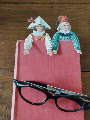 German retro style bookmarks with embossed chromolithograph children figures