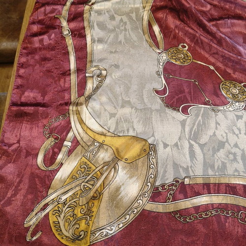 Vintage XL Square Scarf like new, Equestrian Style 117x117cm