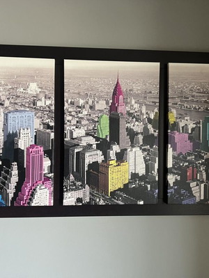 Πίνακας New York Bizart σαν καινούργιο, έντονα χρώματα 70x140 εκ