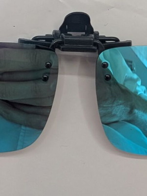 Clip-on polarized blue mirror glasses lenses