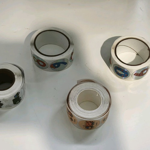 Sticker rolls with vehicles and holographic numbers, new, 4 pieces