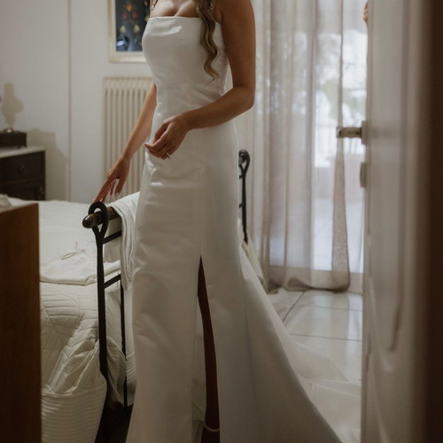 Celia Kritharioti Haute Couture mermaid wedding dress like new, white, size XS/S