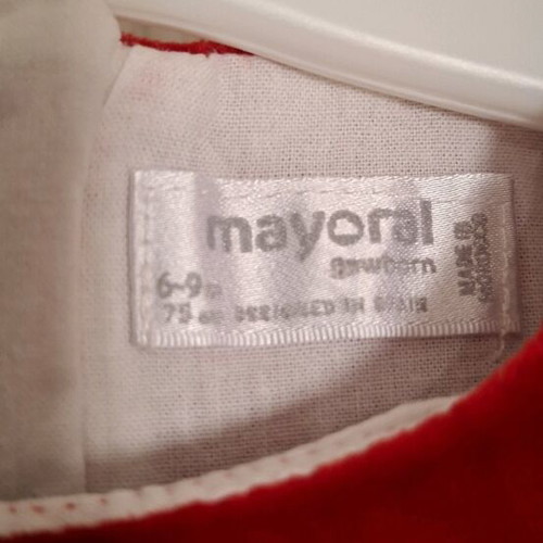 Mayoral velour dress for baby girl 6-9 months like new