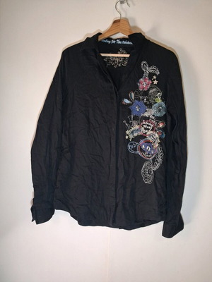 Desigual black shirt size L like new 100% cotton