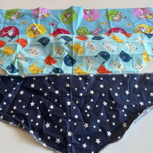 Dog bandanas like new, set of 3, blue shades