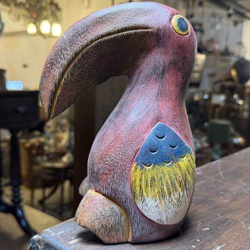 Wooden Tukan bird used, 20 cm