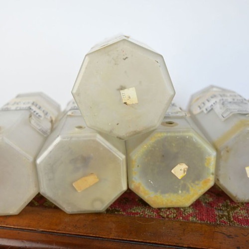 Set of 5 used perfume shop containers 24 cm height