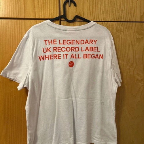 Virgin Records cotton short-sleeve T-shirt like new, white, size L