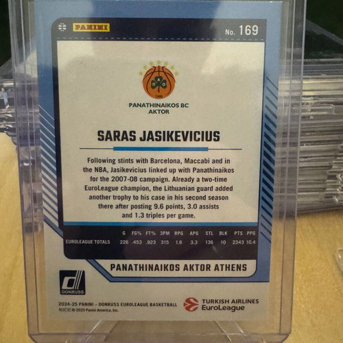 Saras Jasikevicius Legends Press Proof Card Panini EuroLeague Donruss 2024-25 New