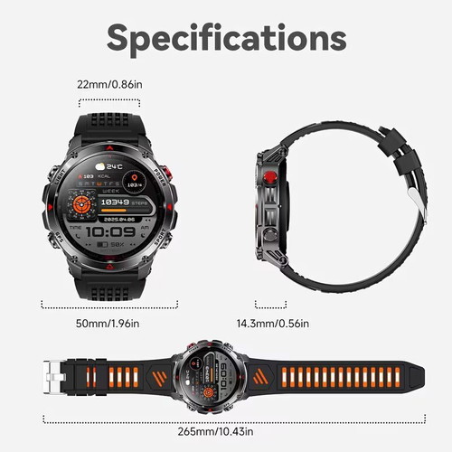 Smartwatch with GPS and call function, new, metal case