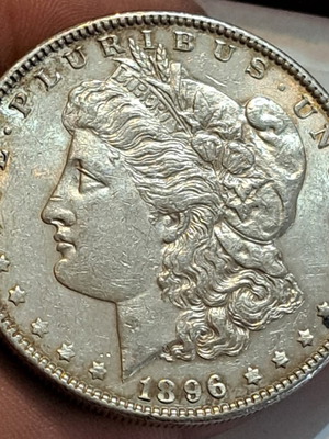 Morgan Dollar 1896 Σαν Καινούργιο Ασημένιο Νόμισμα USA .900άρι Με Χρυσιζούσα Πατίνα