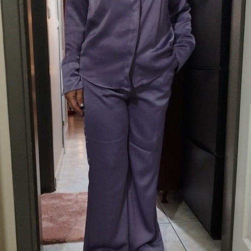 Shirt and pants set used, lilac color, ideal for height up to 1.60m