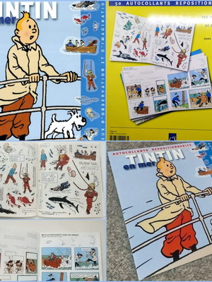 Tintin en mer collectible activity book with repositionable stickers