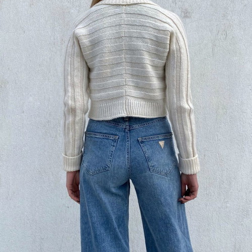 Knitted Benetton cardigan like new, white
