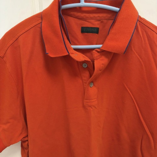 Zegna men's polo shirt, orange, XXL