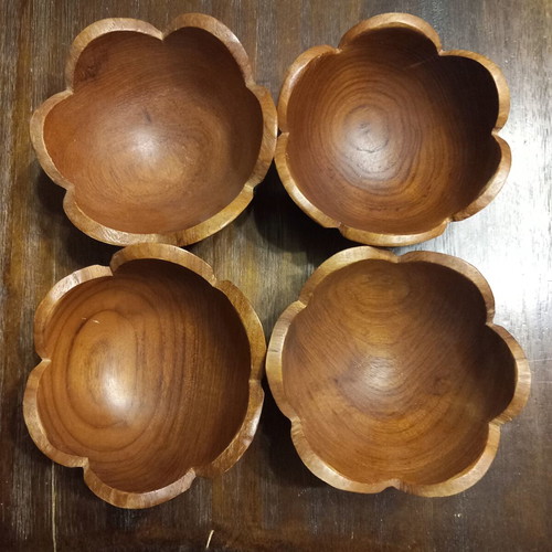 Wooden bowls set of 4 used with minor marks