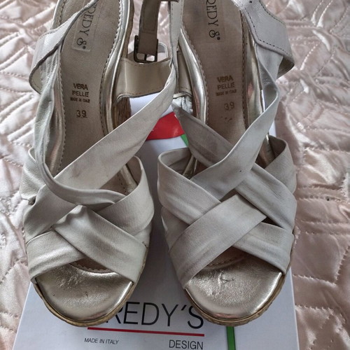 Women's platform sandals genuine leather, new, size 39, Italian