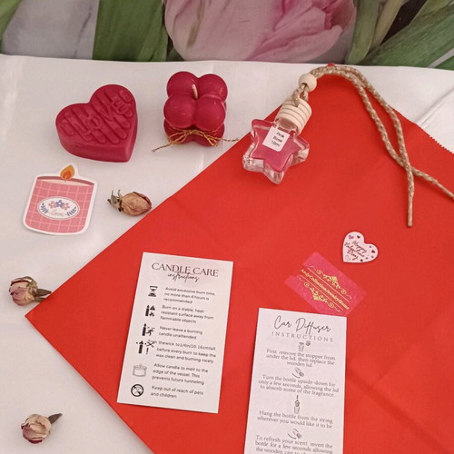 Inspired Si Passione & Pink Rose Gift Set with Candle, Wax Melt & Car Diffuser