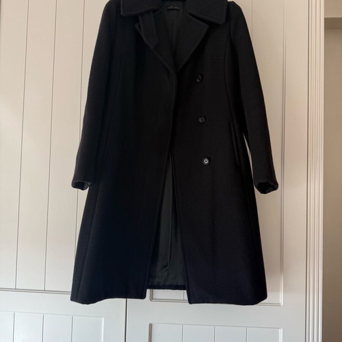 Black mid-length women's coat like new, made in Italy, size S