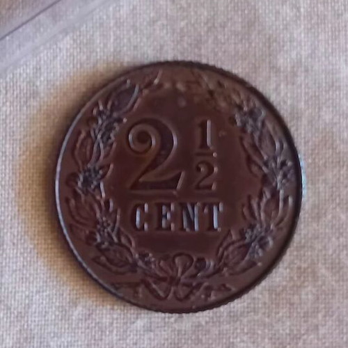 Netherlands 2 1/2 Cents 1906 coin like new