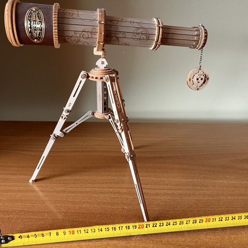 ROKR Monocular Telescope Wooden 3D Puzzle ST004, assembled