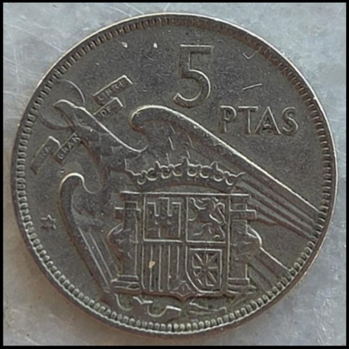 5 Pesetas Spanish coin 1957