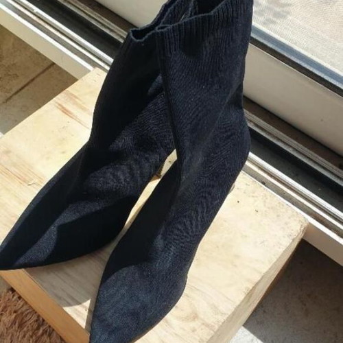Zara sock boots size 39 like new, black, 6 cm heel