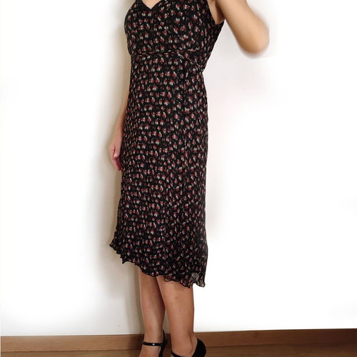 Oltre floral black sleeveless dress used, size S