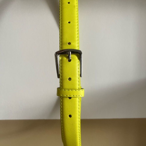 Women’s belt light green yellow with silver buckle like new, size S-M