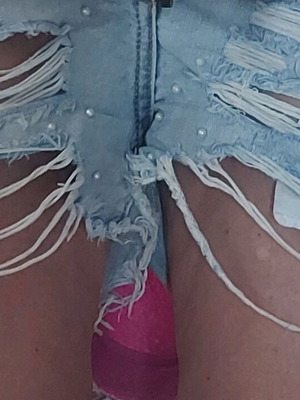 Jeans shorts with pearls like new, size S