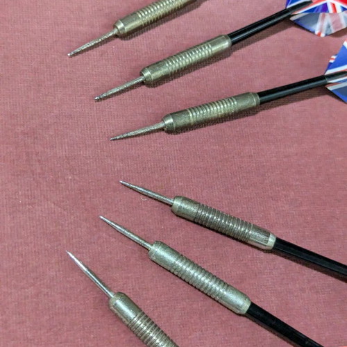 Dartboard with darts used, double-sided