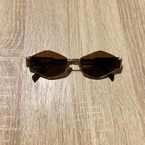 Brown sunglasses with gold frame new